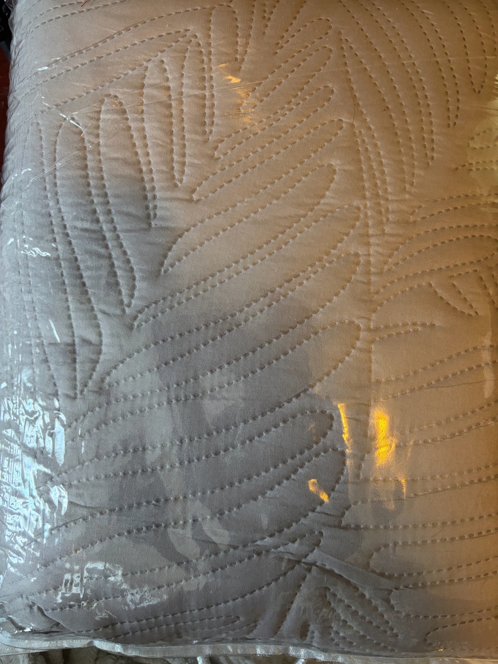 Quilted Comforter and Shams in Light Gray - King size